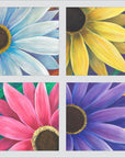 Four Daisies (polyptych) Print Rhi Wilde Fine Art Paper 20x20 none