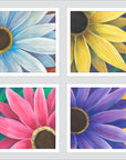 Four Daisies (polyptych) Print Rhi Wilde Fine Art Paper 20x20 white-frame