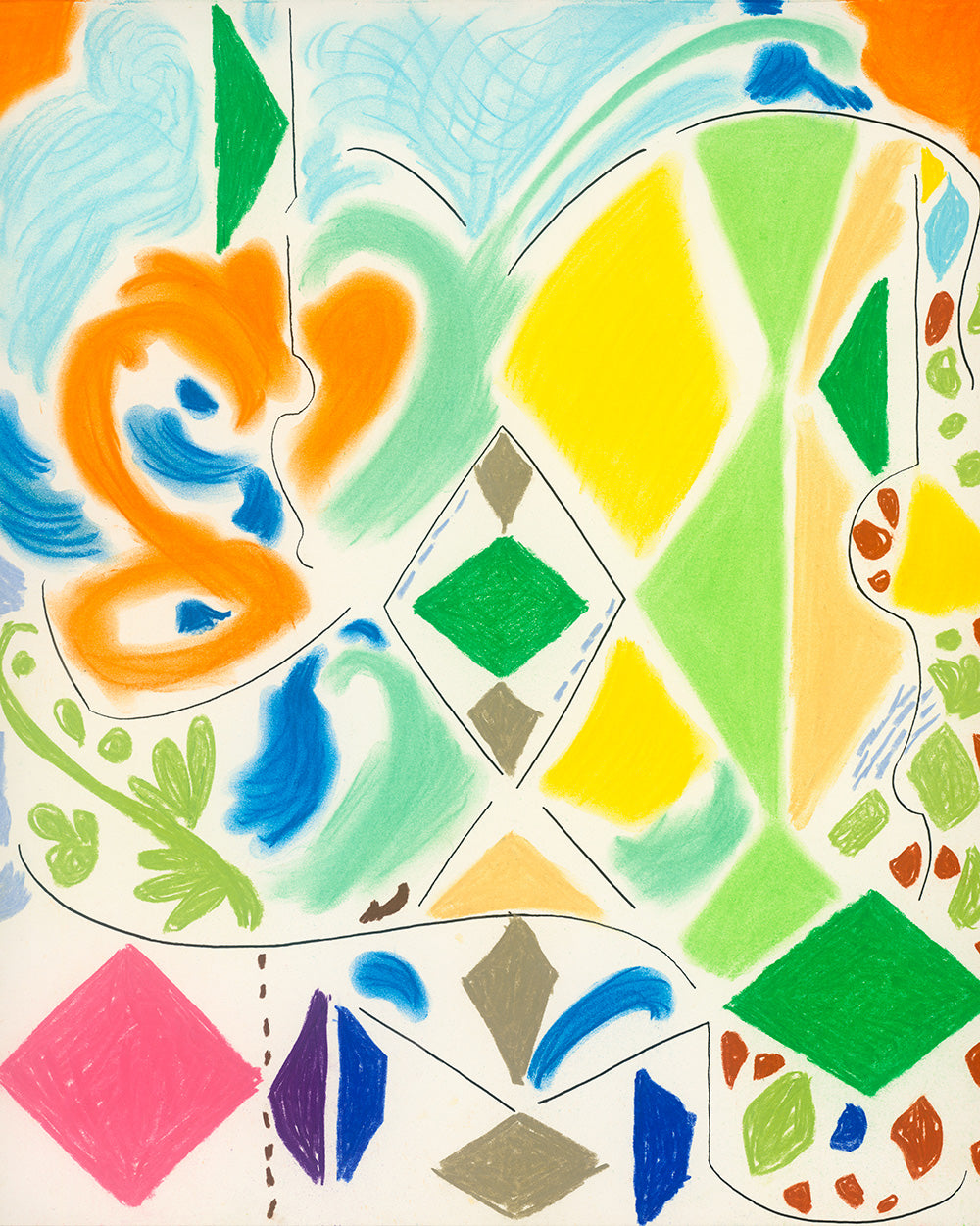 Green Diamonds Print Alicia Sterling Beach