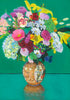 Bouquet on Green in Japanese Vase Print Alicia Sterling Beach