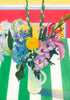 Lily Bouquet Green Stripes Print Alicia Sterling Beach