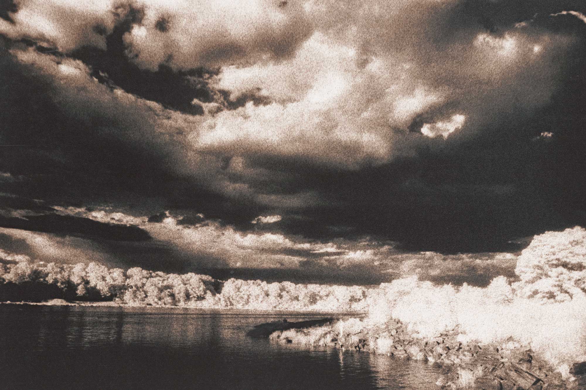 Infrared Clouds and Shore Print Glenn Goldstein