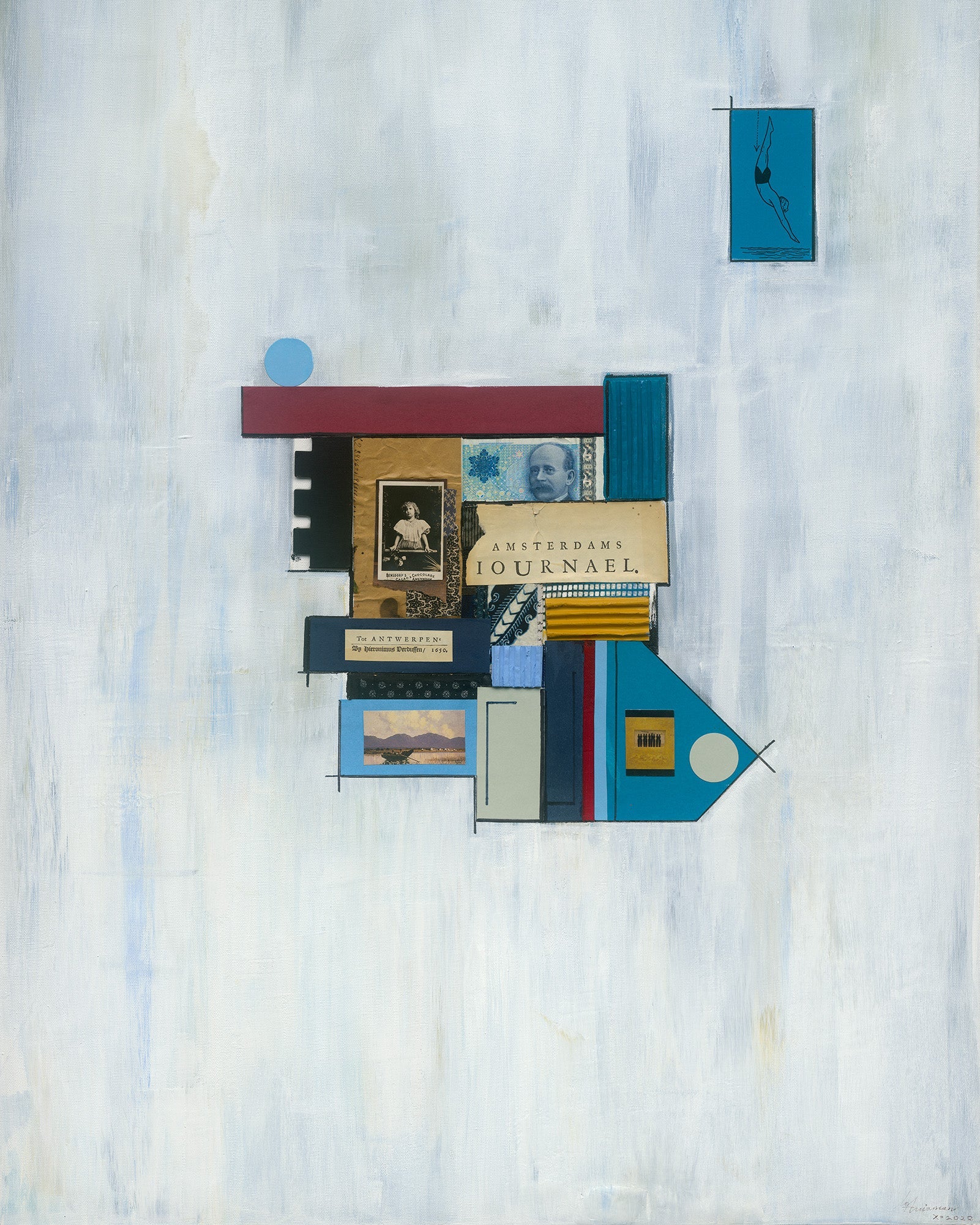 Collage in Blue Print Han Huisman