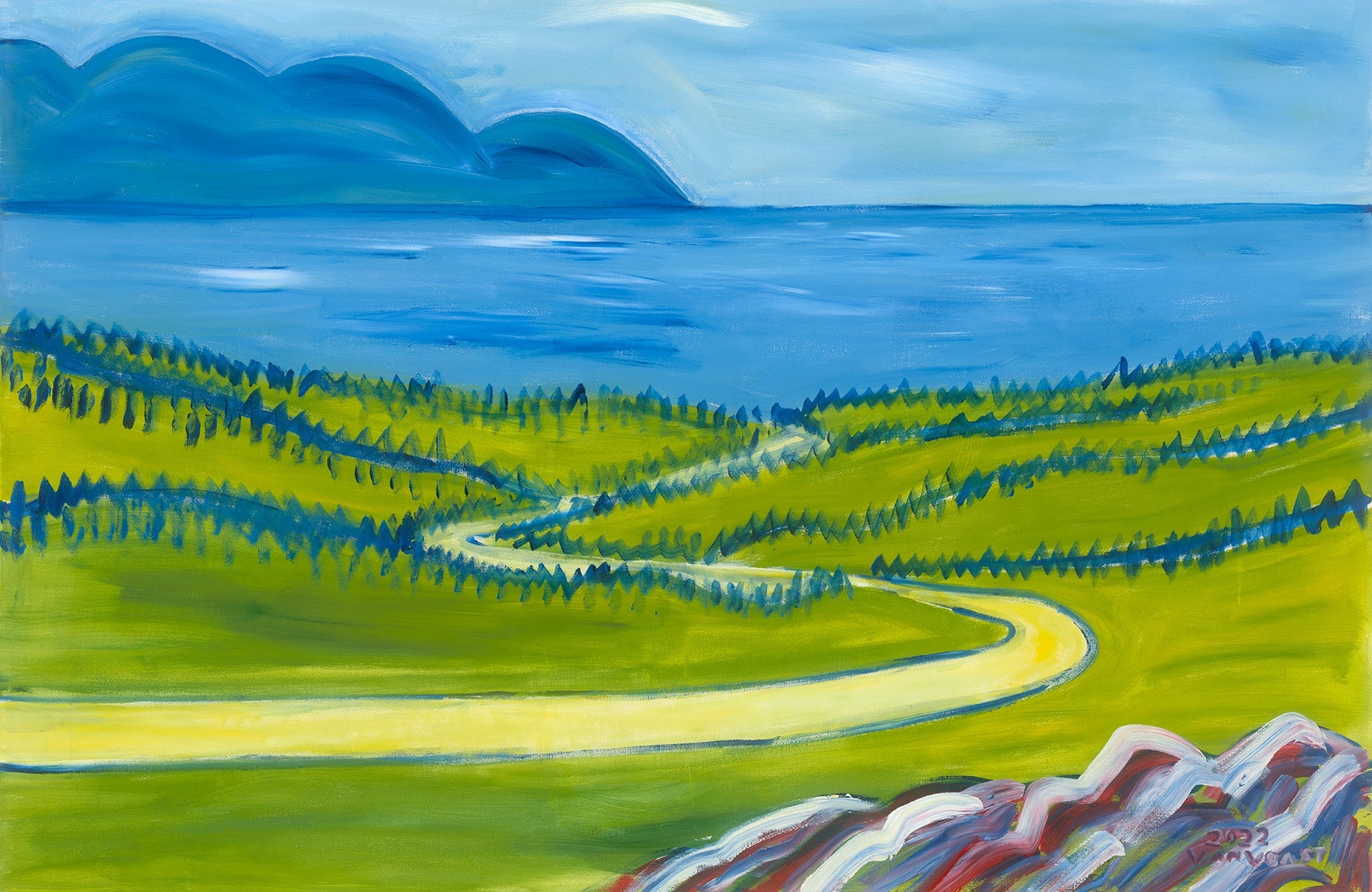 Wide Blue Ocean Print Henry Van Voast