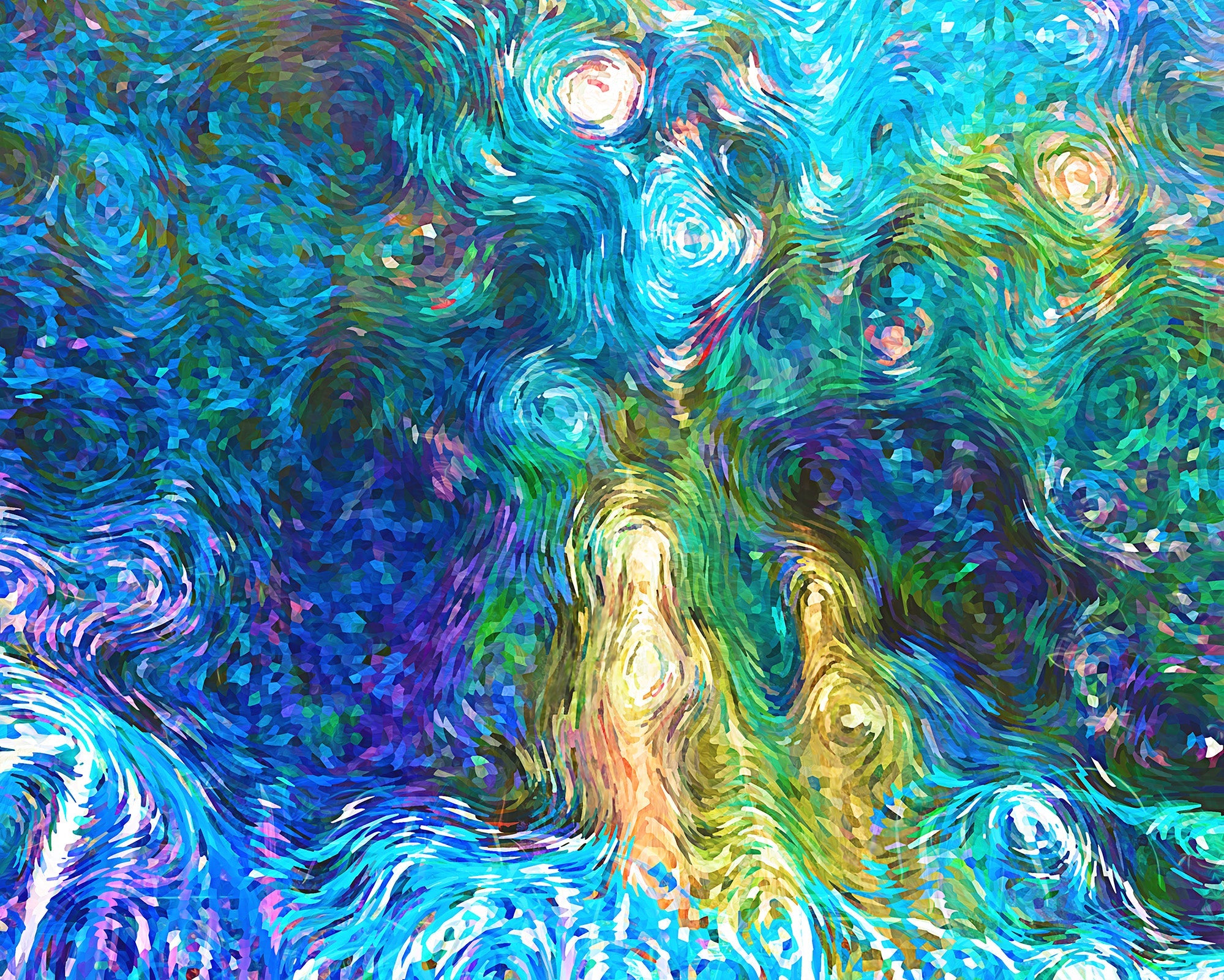 Abstract Brackenridge Park Waterfall Print Nancy Wood