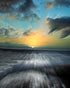 Ocean Sunset Cyan Print Nancy Wood