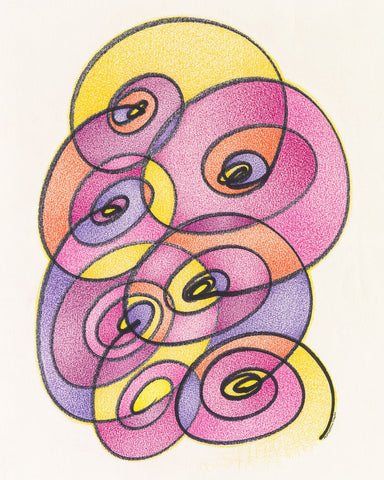 Arch of Spirals in Pink, Purple, Orange and Yellow - ArtLifting