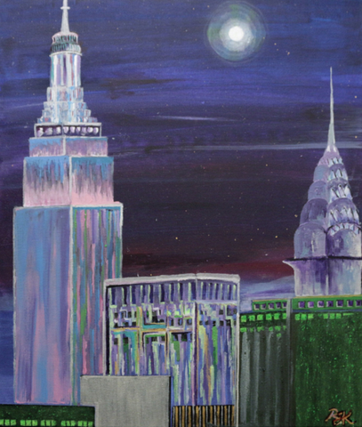 Moon Haze Over Manhattan - ArtLifting