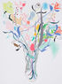 Floral Silver Leaf Print Alicia Sterling Beach