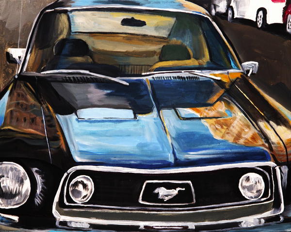 1968 Mustang in the City - ArtLifting