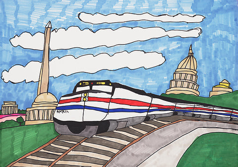 Washington, D.C.: Amtrak and the Capitol Building - ArtLifting